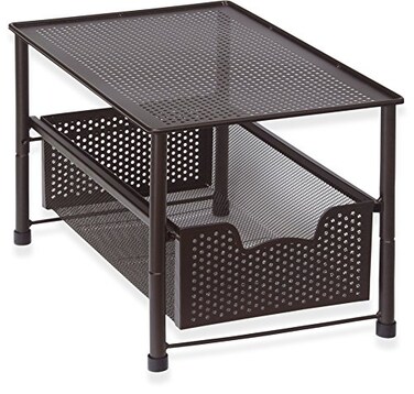 Simple Houseware Stackable Under Sink Cabinet Sliding Basket Organizer Drawer Bronze