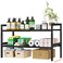 GEMWON Under Sink Organizer and Storage 165307 Expandable Length Adjustable Height Max 167 Under Sink Shelf 2 Tier with Removable ABS Panels Metal Frame for Bathroom Kitchen Pantry Cabitnet Pot Pan