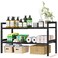 GEMWON Under Sink Organizer and Storage 165307 Expandable Length Adjustable Height Max 167 Under Sink Shelf 2 Tier with Removable ABS Panels Metal Frame for Bathroom Kitchen Pantry Cabitnet Pot Pan