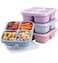 LCHLZZ Snack Box Containers 4 Pack 4 Compartment Reusable Lunchable Snack Containers with Lids BPAFree Microwave Dishwasher Safe Stackable Bento Snack Boxes for Work Travel