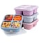 LCHLZZ Snack Box Containers 4 Pack 4 Compartment Reusable Lunchable Snack Containers with Lids BPAFree Microwave Dishwasher Safe Stackable Bento Snack Boxes for Work Travel