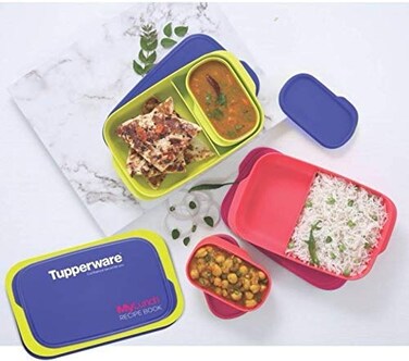 Tupperware Plastic Lunch Box 10inch Multicolour Set of 2 500 ml Medium Size Tiffin Box