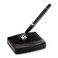 Dacasso Black Leather Single Pen Stand with Silver Accents
