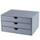 RHCSZ Leather Desk Organizer with 3 DrawersTray Executive Office Supplies Desktop Filing A4 File CabinetHolder Stackable Storage Box Grey Gray