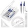 STAEDTLER School Kit Math Geometry Set 10Piece Compass Protractor Ruler Kit with Flip Open Storage Box Clear Measuring Tools Student Drawing Supplies