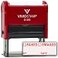 Vivid Stamp FAXED EMAILED by Date Self Inking Rubber Stamp Red Ink Medium