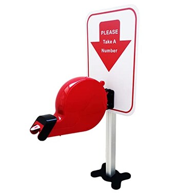 KOQICALL 2 Digit Take A Number System Ticket Dispenser with Counter Stand and 1 Roll Take a Number Tickets 2000 Tickets for Queue Call System