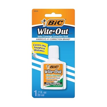 Bic Wite Out Extra Coverage Correction Fluid7oz