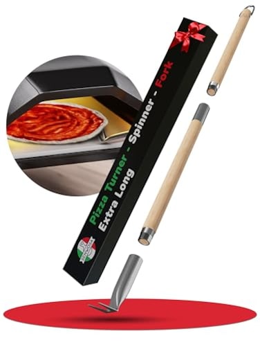 Senwosa Pizza Turner Fork Bubble Popper Easy Pizza Rotation for Evenly Baked Crust Adjustable Handle 2632