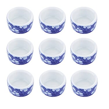 DQITJ 9 Pcs Spider Micro Ceramic Water Bowl Hermit Crab Mini Dish for Spider Tarantula Hermit Crab Millipede Tiny Reptile