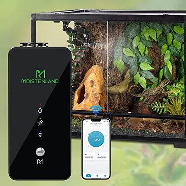 Moistenland WiFi Enabled Reptile Mister for Terrariums Reptile Misting System for Snake Ball Python Tortoise Lizard Aquarium with 2 Adjustable Misting Nozzles