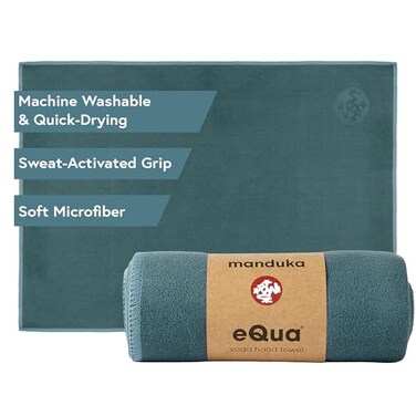 Manduka eQua Hand Towels 16 Rapid Moisture Activated Grip Quick Drying Soft Microfiber Machine Washable 16 x 265 inches Sage Solid