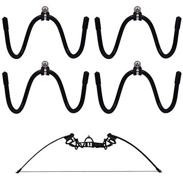 YYST 4Pack Bow Wall Mount Display Rack Modern Style 4 Shelves Bow Storage Rack