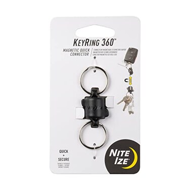 Nite Ize Polycarbonate Keyring 360 Magnetic Quick Connector Magnetic Locking Split Rings for Keys