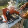 GSI Outdoors Bugaboo HighPerformance Ceramic Coated 10 Square Fry Pan with SureLock Folding Handle