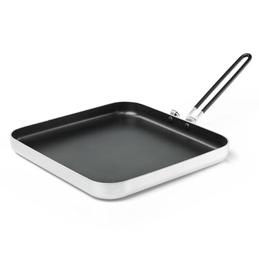 GSI Outdoors Bugaboo HighPerformance Ceramic Coated 10 Square Fry Pan with SureLock Folding Handle