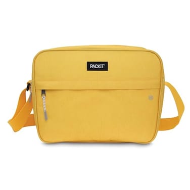 PackIt Freezable Zuma 15Can Cooler Lemonade Built with EcoFreeze Technology Collapsible Reusable Zip Closure with Adjustable Shoulder Strap and Front Zip Pocket Fits 15 12 oz Cans