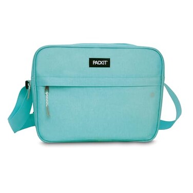PackIt Freezable Zuma 15Can Cooler Soft Mint Built with EcoFreeze Technology Collapsible Reusable Zip Closure with Adjustable Shoulder Strap and Front Zip Pocket Fits 15 12 oz Cans