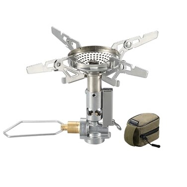 camping moon CAMPINGMOON Canister Top Stove Portable Compact Foldable wMicro Regulator w4Flex wigniter XD2F Silver