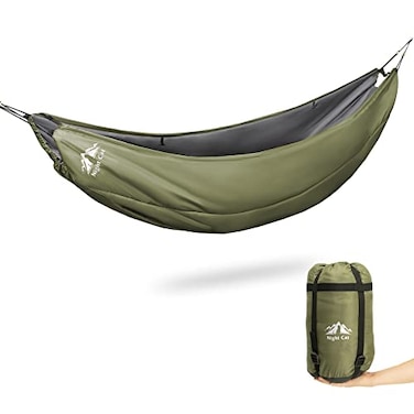 Night Cat Hammock Underquilts Sleeping Bag Single Insulated Under Blanket for Hammock 4 Seasons Lightweight Soft Warm 520 8x36ft Army Green