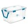 Sterilite 120 Qt Wheeled Gasket Box Stackable Storage Bin with Latching Lid Handle and Tight Seal Plastic Container with Clear Base and Lid 1Pack