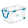 Sterilite 120 Qt Wheeled Gasket Box Stackable Storage Bin with Latching Lid Handle and Tight Seal Plastic Container with Clear Base and Lid 1Pack
