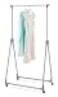 Whitmor Foldable Garment Rack Rolling Clothes Rack Adjustable Height Silver