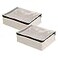 Household Essentials Canvas Sweater Storage Bags 2Pack Breathable Cotton UnderBed Zippered Storage with Clear Top Window Stackable Cedar Insert Compatible Not Included Natural