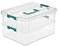 Sterilite 1427CLR Stack Carry 2 Layer Box Clear Lid Blue Handle Seethrough layers