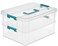 Sterilite 1427CLR Stack Carry 2 Layer Box Clear Lid Blue Handle Seethrough layers