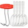 Shimeyao 4 Pcs Bone Dust Scraper and 2 Pcs Meat Hooks for Butchering Fish Scale Scraper Bone Stainless Steel T Shaped Boning Hooks with Handle White Square Meat Remover Butcher Tool Kit