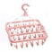 SteelFever Clothes Drying Hanger with 32 Clips Foldable Hanging Drying Rack for Clothes Underwear Socks Light Pink