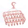 SteelFever Clothes Drying Hanger with 32 Clips Foldable Hanging Drying Rack for Clothes Underwear Socks Light Pink