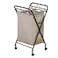 Household Essentials 7172 Rolling Laundry Hamper with HeavyDuty Canvas Bag Antique Bronze Frame
