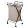 Household Essentials 7172 Rolling Laundry Hamper with HeavyDuty Canvas Bag Antique Bronze Frame