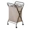 Household Essentials 7172 Rolling Laundry Hamper with HeavyDuty Canvas Bag Antique Bronze Frame