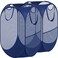 Simple Houseware Mesh PopUp Laundry Hamper Basket with Side Pocket Dark Blue 2 Pack