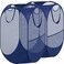 Simple Houseware Mesh PopUp Laundry Hamper Basket with Side Pocket Dark Blue 2 Pack