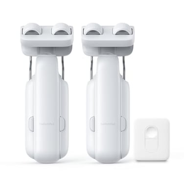 SwitchBot 2025 Automatic Curtain Opener 2 Packs with Remote Bluetooth Remote Control WiFiAPP Control Upgraded HighPerformance Add Hub to Work with Alexa Google Home HomeKit