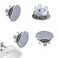 PCTC 4 Pack Sink Basin Overflow Trim Ring Solid Bathroom Sink Trim Overflow Cover Insert in Hole Round Caps Double Layer Solid Chrome