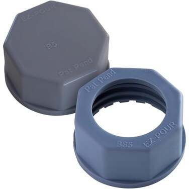 EZ-POUR EZPOUR Coarse Thread Gray Base Cap Kit Replacement Spout Base Cap and Solid Block off Cap for EZPOUR Spout and Midwest Metal Jerry Stancan Tee Pee Wedco containers Bs5
