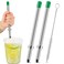 Lasnten 2 Pack Straw Puncher for Plastic Lids Lemonade Cups Stainless Steel Straw Hole Puncher Punching Tools for Cafe Drinks Deli Container Squeezed Fresh Lemonade Stand Supplies87 InchGreen