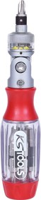 KS Tools 14 Ratchet Bit Screwdriver180 Pivoting Head BuiltIn Bit Storage with Ergonomic Handle 190mm