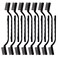 Topbuti 15 Pcs Mini Stainless Steel Wire Brush Set for Cleaning Welding Slag Rust Wire Bristle Scratch Brush Set Curved Handle Brushes