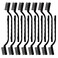 Topbuti 15 Pcs Mini Stainless Steel Wire Brush Set for Cleaning Welding Slag Rust Wire Bristle Scratch Brush Set Curved Handle Brushes