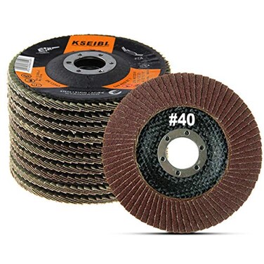 KSEIBI 4 12 in Flap Disc Aluminum Oxide 10 Pack Auto Body Sanding Grinding Wheel 40 Grit 686008