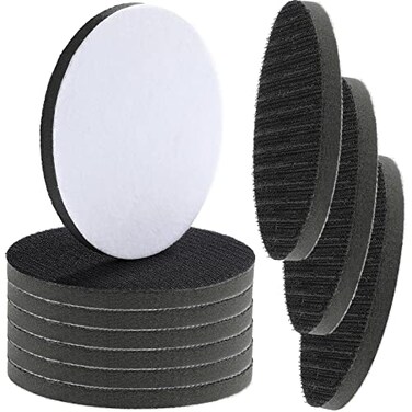 Boao 6 Inch Interface Pads Hook and Loop Soft Foams Buffering Pad Sponge Cushion Buffer Backing Pad 150 mm Soft Density Foam Sanding Pads Hook and Loop10 Pieces