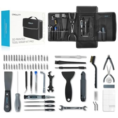 Creality 3D Printer Tool Kit 74 Pcs in 1 3D Printing Tool Kit Includes Deburring Tool Nozzle Cleaning Kit Screwdriver Kit RemovalAssembly Tools 3D Printer Tool Wrap Kit Pro for All Printers