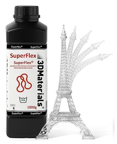 3DMaterials SuperFlex 3D Printer Resin Softness 80A Simulating Flexible Rubber Made in Korea by 1000g Clear