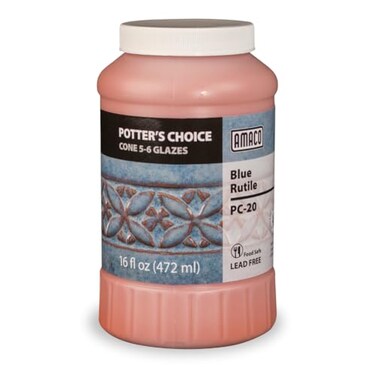 AMACO Potters Choice PC20 Blue Rutile High Fire Glaze Pint 16 oz 473 mL Layerable MidHigh Fire Cone 56 PC Liquid Ceramic Pottery Glaze for Bisque